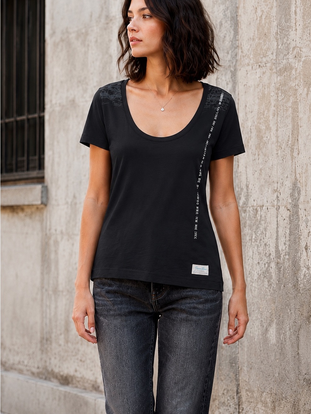 G-Star RAW 3301 DNM Women’s XL Fits M L Black Graphic T-Shirt Y2K